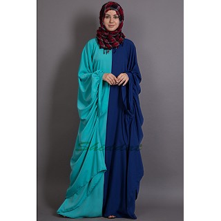  Dual Color abaya in Poly Crape